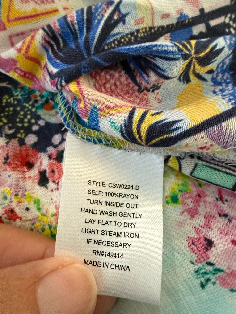Johnny Was Cannes Cover-Up Dress colorful Mediterranean scene rayon M Ik1 - Picture 5 of 5